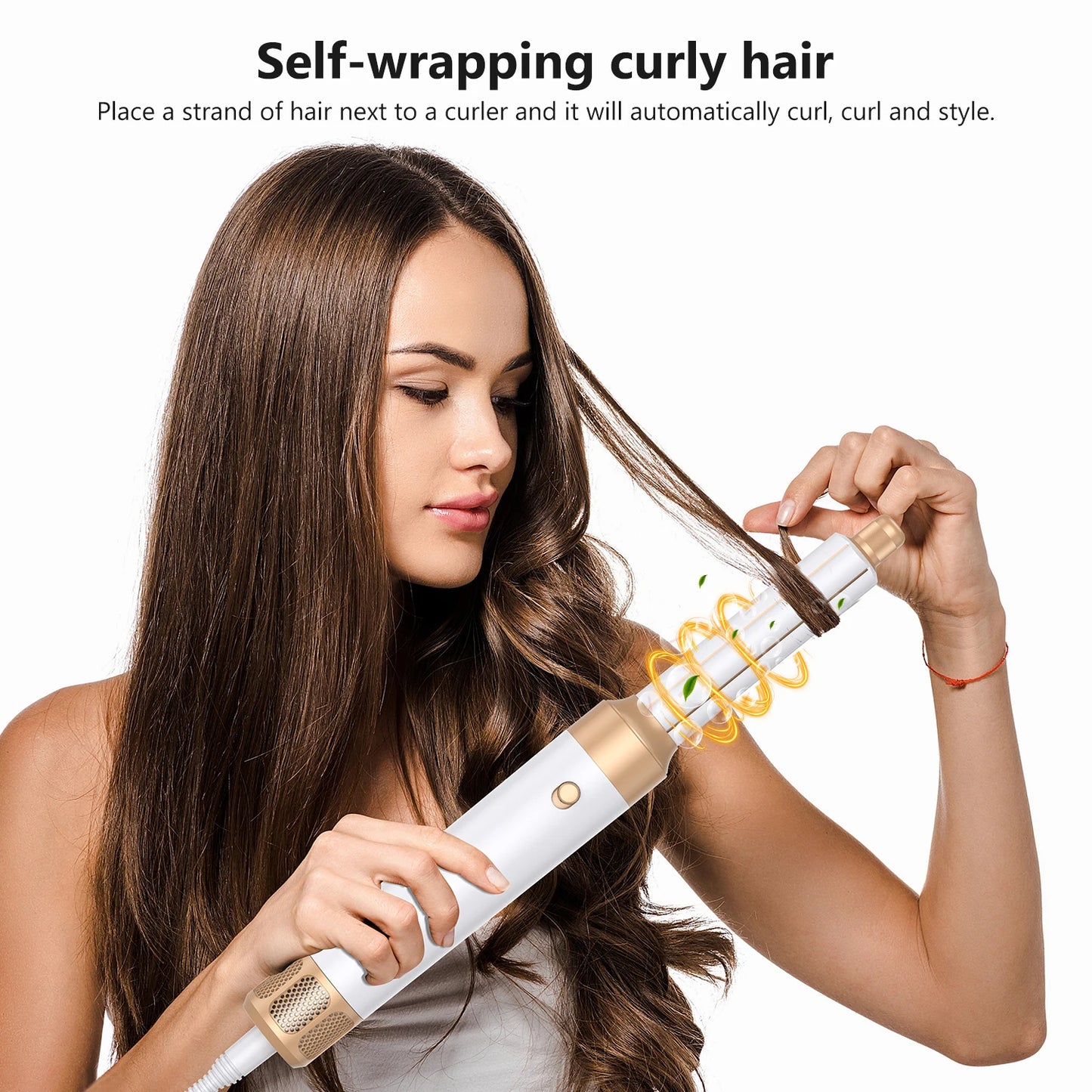 7 in 1 Professional Hair Dryer Brush 110,000 RPM Brushless Hot Air Volumizing Blow Dryer Brush Air Styling Curling Iron Wand