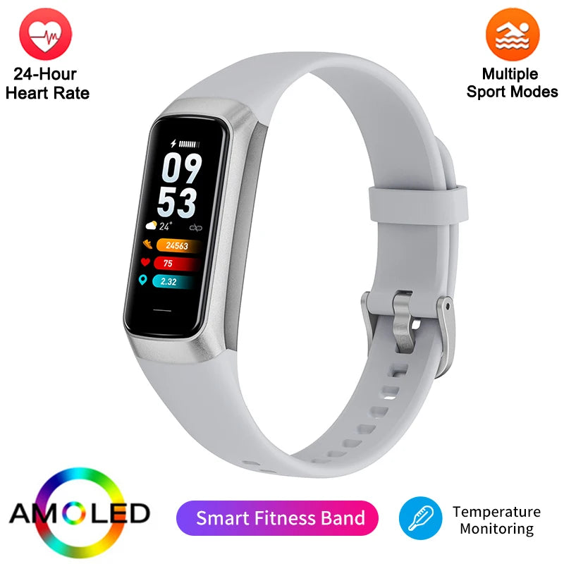 LIGE Amoled Smart Watch Men Smart Band Women Heart Rate Smartwartch Waterproof Smart Bracelet Sport Couple Smart Wristband 2025