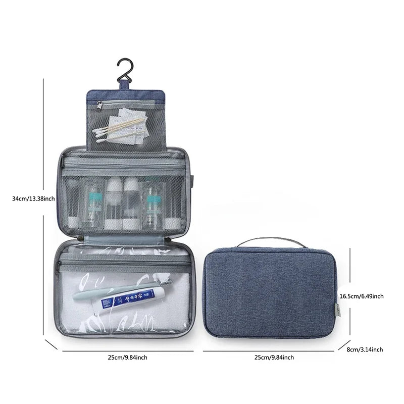 Travel Hanging Toiletry Bag Water-proof Cosmetic Storage Bag Bathroom Beauty Wash Bag AccessoryTowel Bag Wet Dry Separated Bag
