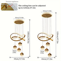 Modern LED Restaurant Lamp, Three-color Dimmable Light, Dining Room Chandelier, Apartment Living Room Clothing Store Bar Light