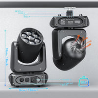 Yiflamefly 150W Bee Eye Gobo Moving Head Lights 6X10W RGBW Stage Lights DMX512 DJ Lights For Disco Party Club Bar Show