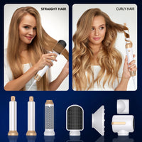 7 in 1 Professional Hair Dryer Brush 110,000 RPM Brushless Hot Air Volumizing Blow Dryer Brush Air Styling Curling Iron Wand