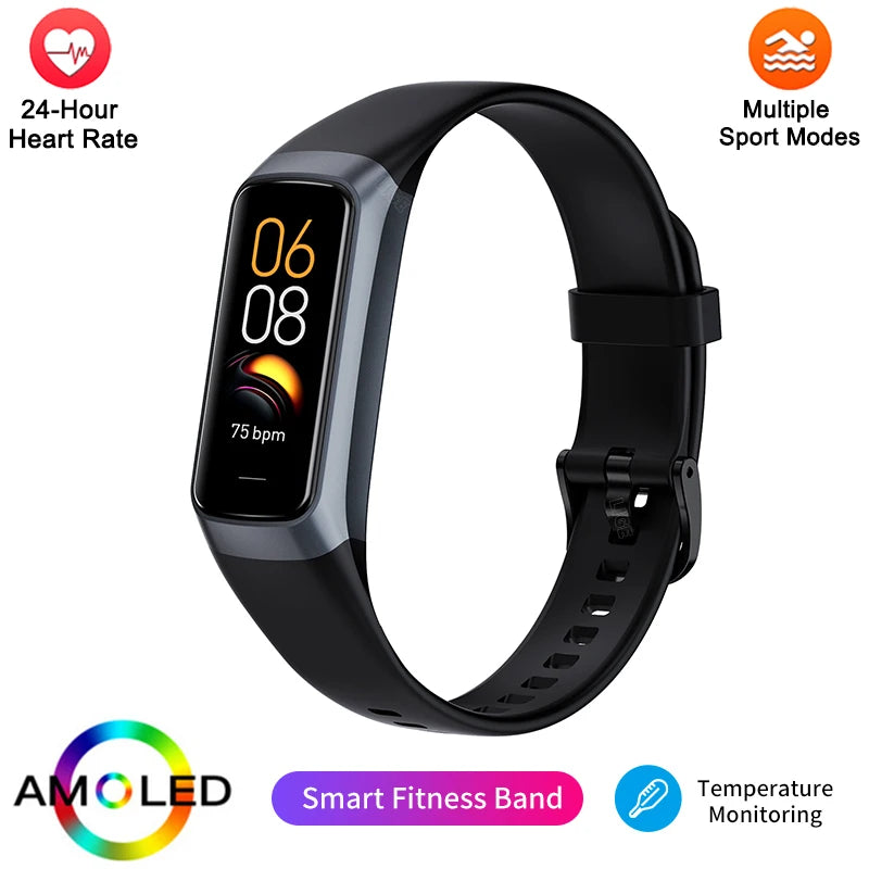 LIGE Amoled Smart Watch Men Smart Band Women Heart Rate Smartwartch Waterproof Smart Bracelet Sport Couple Smart Wristband 2025