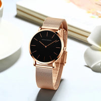 Hannah Martin Women Watch Top Brand Japan Quartz Movement 36mm Rose Gold Waterproof Fashionable Nordic Minimalist Ladies Watches