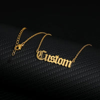 Old English Custom Name Necklaces For Women Men Stainless Steel Customized Necklace Pendant Personalized Goth Neck Chain Jewelry
