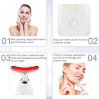Face and Neck Massager Tools Portable Facial Beauty Device Facial Massager with 7 Color LED Lights for Skin Care