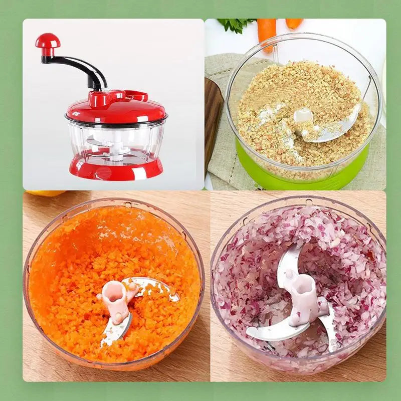Manual Hand Chopper Large Capacity Vegetable Salad Chopper Portable Sturdy Onion Cutter Garlic Press Crusher for Kitchen Cooking
