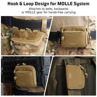 1TG TACTICAL Waterproof EDC Pouch Portable Key Change Purse Wallet Travel Kit Coin Mini Purse & Card Slots And Zippers Pouch