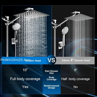 Bathroom chrome plated concealed stainless steel pressurized shower shower set with extended lever arm, toilet top spray shower