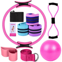 Yoga Sets for Women Pilates at Home Equipment Pilates Magic Ring Booty Bands for Working Out Glutes Yoga Ball 25cm Figure 8 Resi