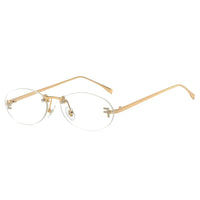Rimless Retro Oval Sunglasses Cat Eye Sun Glasses Frameless F Letter UV400 Punk Sunglass Men Shade Driving Eyewear Gafas De Sol